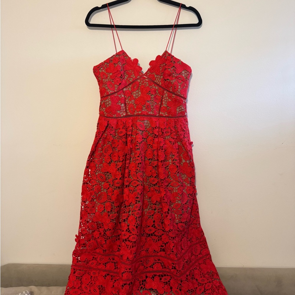 Self-Portrait Lace Pattern Midi Dress [BRAND NEW] — Size 8 - Picture 4 of 11